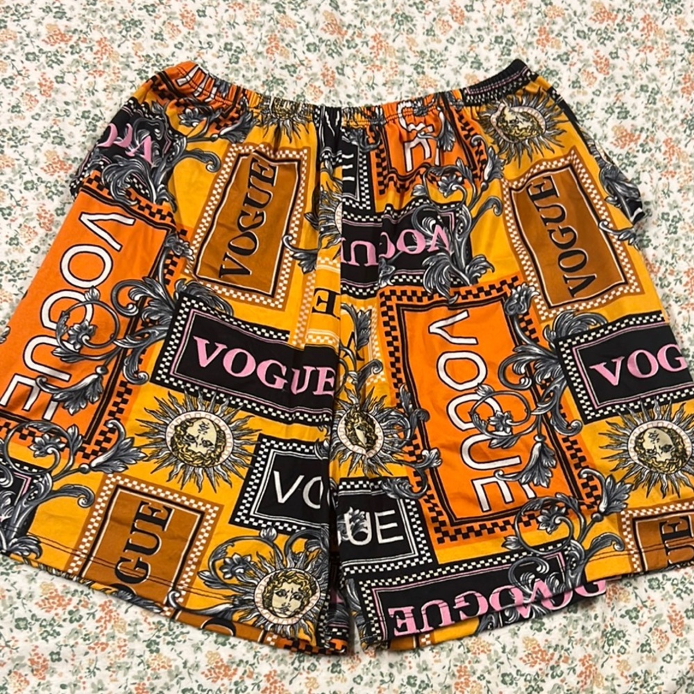 Vogue Orange and Black Bermuda Shorts